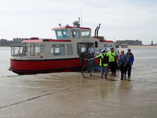 Passengers embarking on the ferry